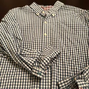 Izod Plaid Green/Navy/White button down